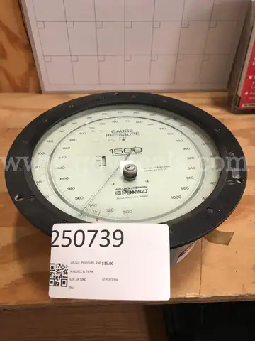 GAUGE: PRESSURE, 1500 PSI HI