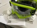 GOGGLES: BLACK/ LIME GREEN CLEAR LENS, FOR SNOW OR DIRT SPORTS