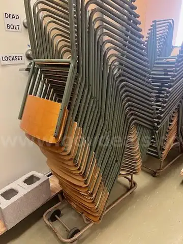 Lot of Stackable Wooden Chairs