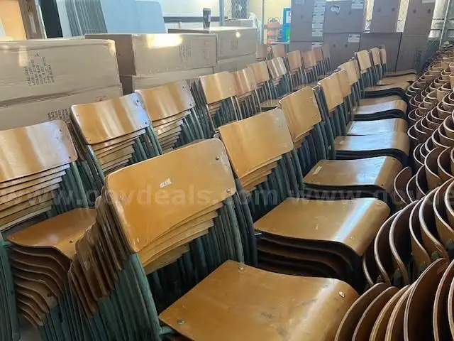 Lot of Stackable Wooden Chairs