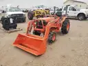 Kubota 54-inch front loader bucket attachment.