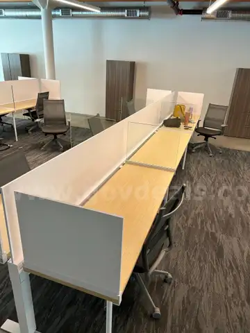 No Reserve: Knoll Office Cubicles and Round Table with Two Office Reception Chairs ( NO Desk Chairs)