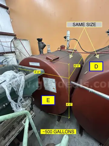 No Reserve: Car Lot:: Used Oil Storage Tanks (D&E)  For NEW 5W20 and 5W30 OIL Maybe???