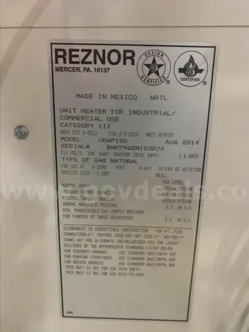 Reznor Heater