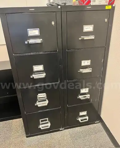 QTY 2 - 4 Drawer Fireproof Filing Cabinets