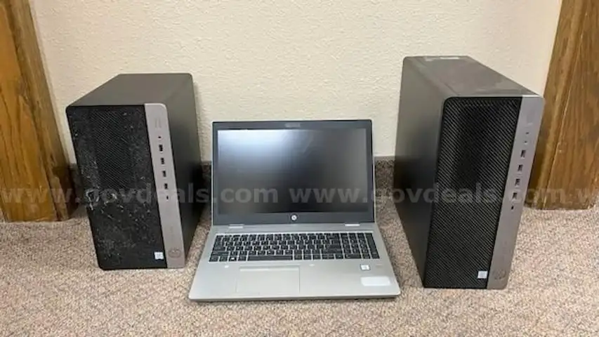 lot for a microtower PC, tower PC, and a laptop
