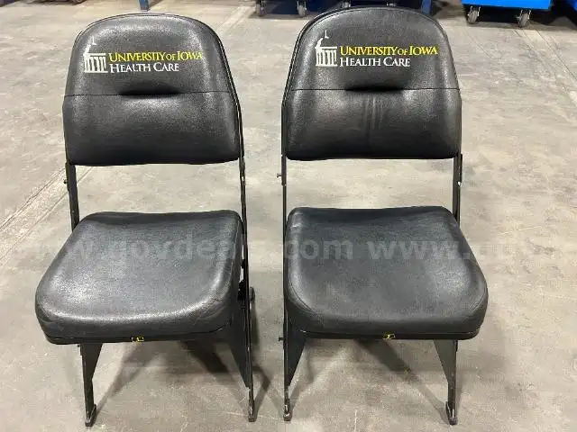 Lot of 2 Court Side Padded Folding Chairs from Carver Hawkeye Arena