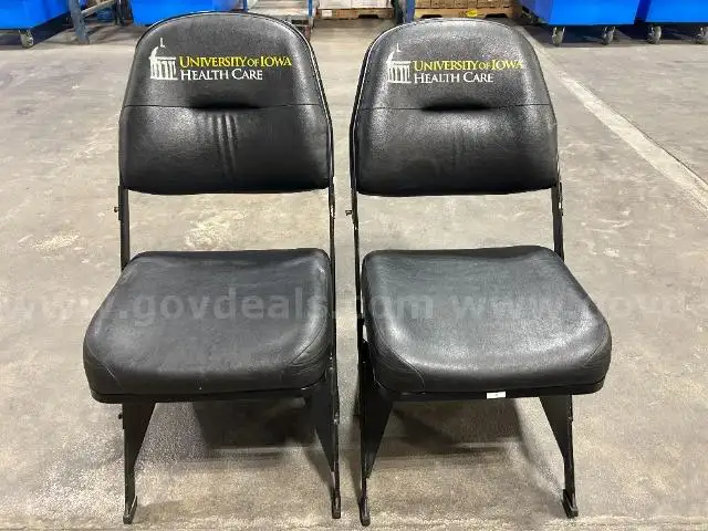 Lot of 2 Court Side Padded Folding Chairs from Carver Hawkeye Arena