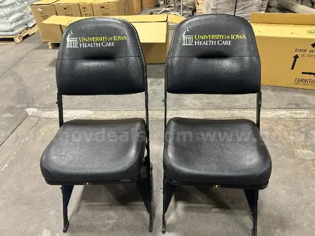 Lot of 2 Court Side Padded Folding Chairs from Carver Hawkeye Arena