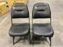 Lot of 2 Court Side Padded Folding Chairs from Carver Hawkeye Arena