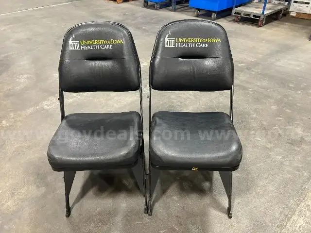 Lot of 2 Court Side Padded Folding Chairs from Carver Hawkeye Arena