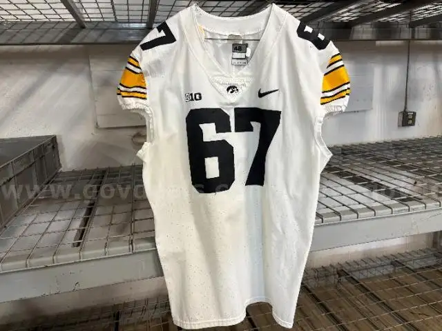 University of Iowa Hawkeye Nike Football Jersey- White #67