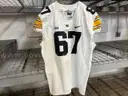 University of Iowa Hawkeye Nike Football Jersey- White #67