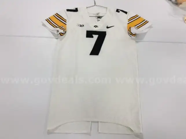 University of Iowa Hawkeye Nike Football Jersey- White #7