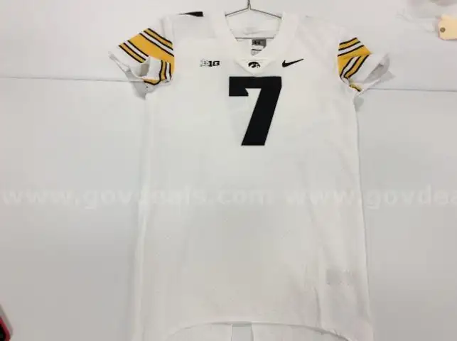 University of Iowa Hawkeye Nike Football Jersey- White #7