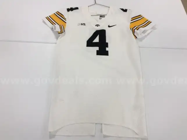 University of Iowa Hawkeye Nike Football Jersey- White #4