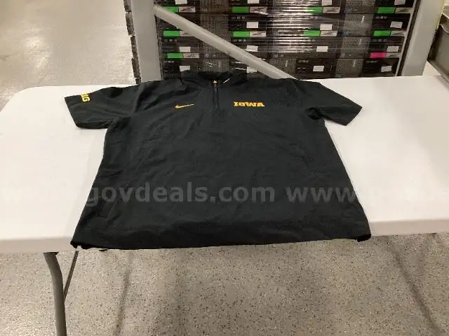 Small Black Nike Iowa Sideline Coach Short Sleeve Half Zip