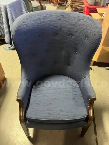 MSU Lot # 9095- Blue Wingback Chair