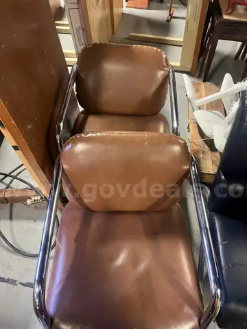 MSU Lot # 9096- Lot of 2 Brown Chairs