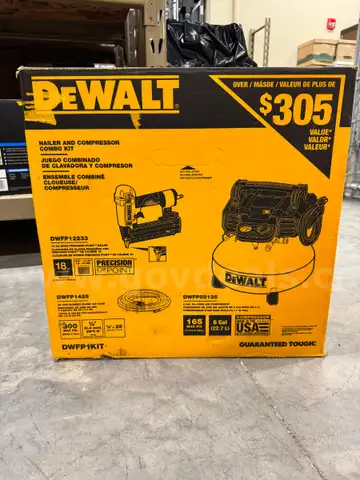 DeWalt Nailer and Compressor Combo Kit + Lithium Battery