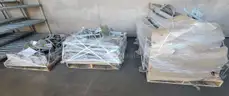 **** SAFWAY GALVANIZED METAL SCAFFOLDING (92.5&#x22; L. x 9&#x22; W.AND 17&#x22; L. x 9&#x22; W.) (4 PALLETS) **** (Y)