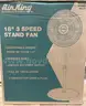 **** AIR KING 18&#x22; 3-SPEED COMMERCIAL GRADE ADJUSTABLE PEDESTAL FAN (MODEL # 9119) **** (I)