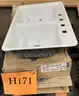 **** WHITE ENAMELED STEEL KITCHEN SINKS WITH 4-FAUCET HOLES (2 UNITS) (32&#x22; x 21&#x22;) **** (I)