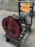**** METAL RETRACTABLE GREASE HOSE REEL WITH CART **** (I)