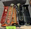 **** ASSORTED BRASS MUSICAL INSTRUMENTS (4 UNITS) **** (I)