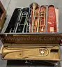 **** ASSORTED BRASS MUSICAL INSTRUMENTS (4 UNITS) **** (I)