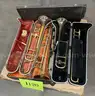**** ASSORTED BRASS MUSICAL INSTRUMENTS (4 UNITS) **** (I)