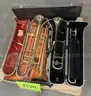 **** ASSORTED BRASS MUSICAL INSTRUMENTS (4 UNITS) **** (I)