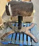 **** MEDART EARLY 20 TH. CENTURY ANTIQUE LEATHER POMMEL HORSE WITH CAST-IRON BASE **** (I)