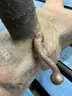 **** MEDART EARLY 20 TH. CENTURY ANTIQUE LEATHER POMMEL HORSE WITH CAST-IRON BASE **** (I)