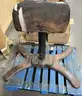 **** MEDART EARLY 20 TH. CENTURY ANTIQUE LEATHER POMMEL HORSE WITH CAST-IRON BASE **** (I)