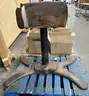 **** MEDART EARLY 20 TH. CENTURY ANTIQUE LEATHER POMMEL HORSE WITH CAST-IRON BASE **** (I)