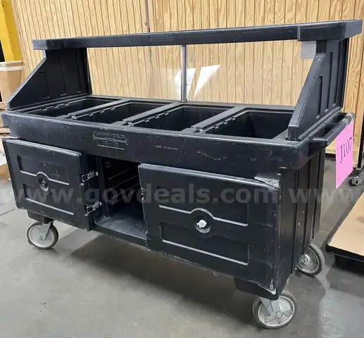 **** CAMBRO BLACK MOBILE FOOD &#x26; BEVERAGE VENDING CART **** (I)