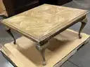 **** 36" SQUARE VINTAGE WOOD COFFEE TABLE **** (I)