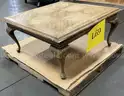 **** 36" SQUARE VINTAGE WOOD COFFEE TABLE **** (I)