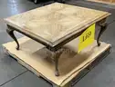 **** 36" SQUARE VINTAGE WOOD COFFEE TABLE **** (I)