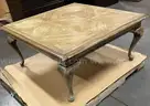 **** 36" SQUARE VINTAGE WOOD COFFEE TABLE **** (I)