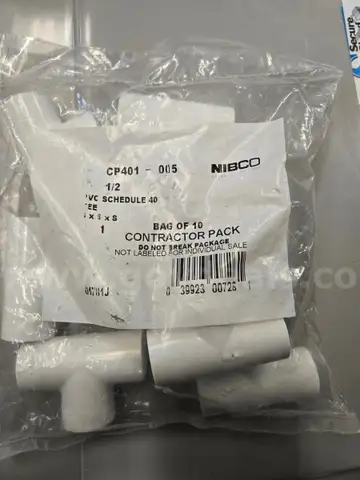 1/2" SCH 40 Tee PVC Fittings