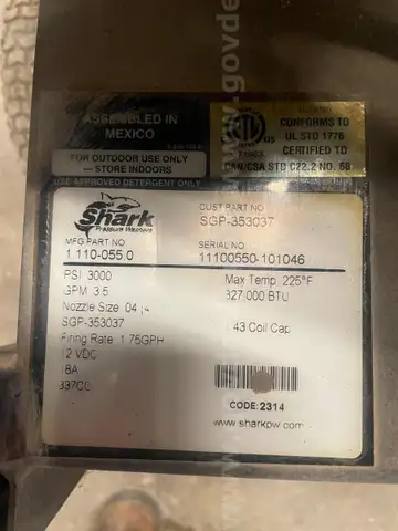 2014 Shark pressure washer