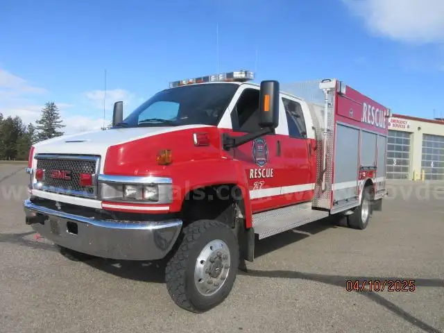 2007 GMC C5E042 CREW CAB 4-DR RESCUE TRUCK - GM V-8 6.6 L DIESEL ENGINE