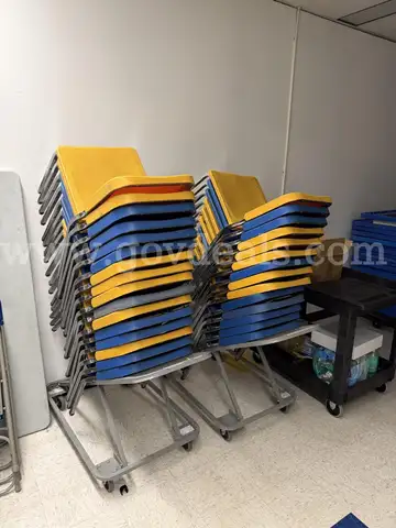 30 Chairs with Rolling Racks