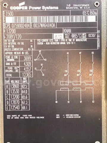 Cooper power series three-phase pad mounted transformer