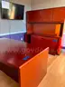 Cherry Finish L Shape Desk and File cabinet