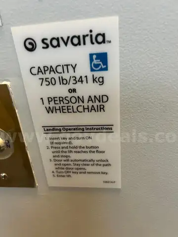 Savaria Model V-1504 Wheelchair/Elevator lift