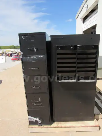 4-Black Vertical File Cabinets