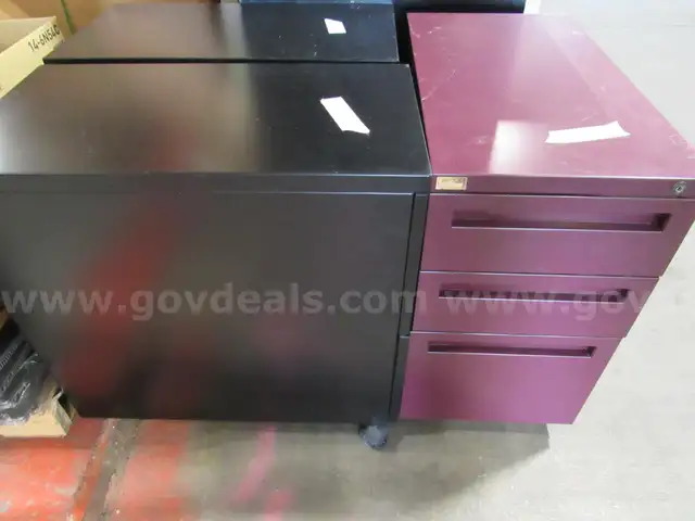 3-Small File Cabinets on Wheels
